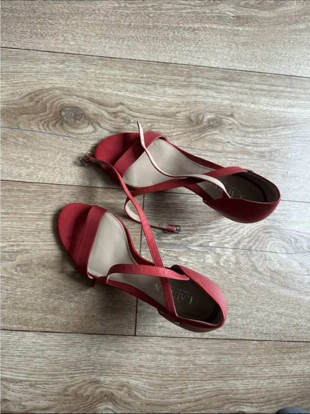 Lauren Ralph Lauren Red Strappy Heeled Sandals